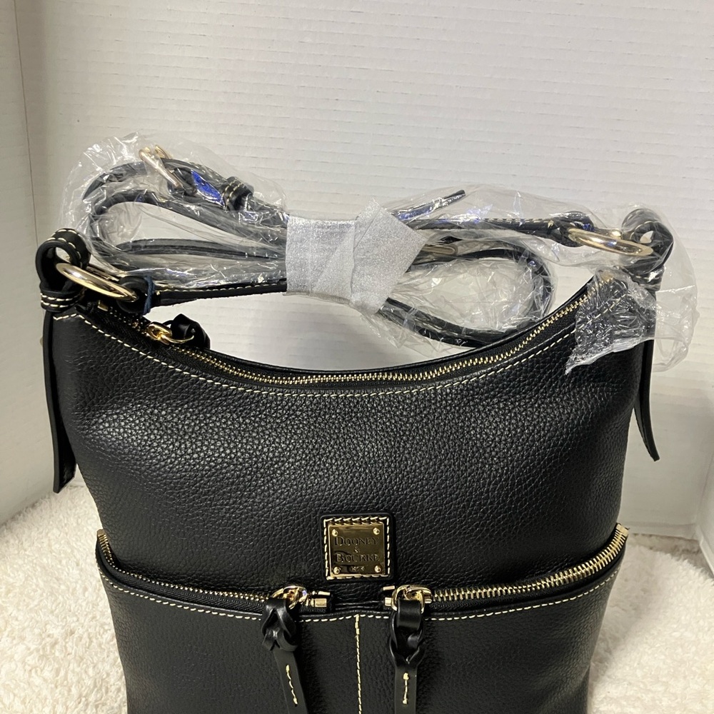 Dooney & Bourke Black Pebbled Leather Hobo Bag
